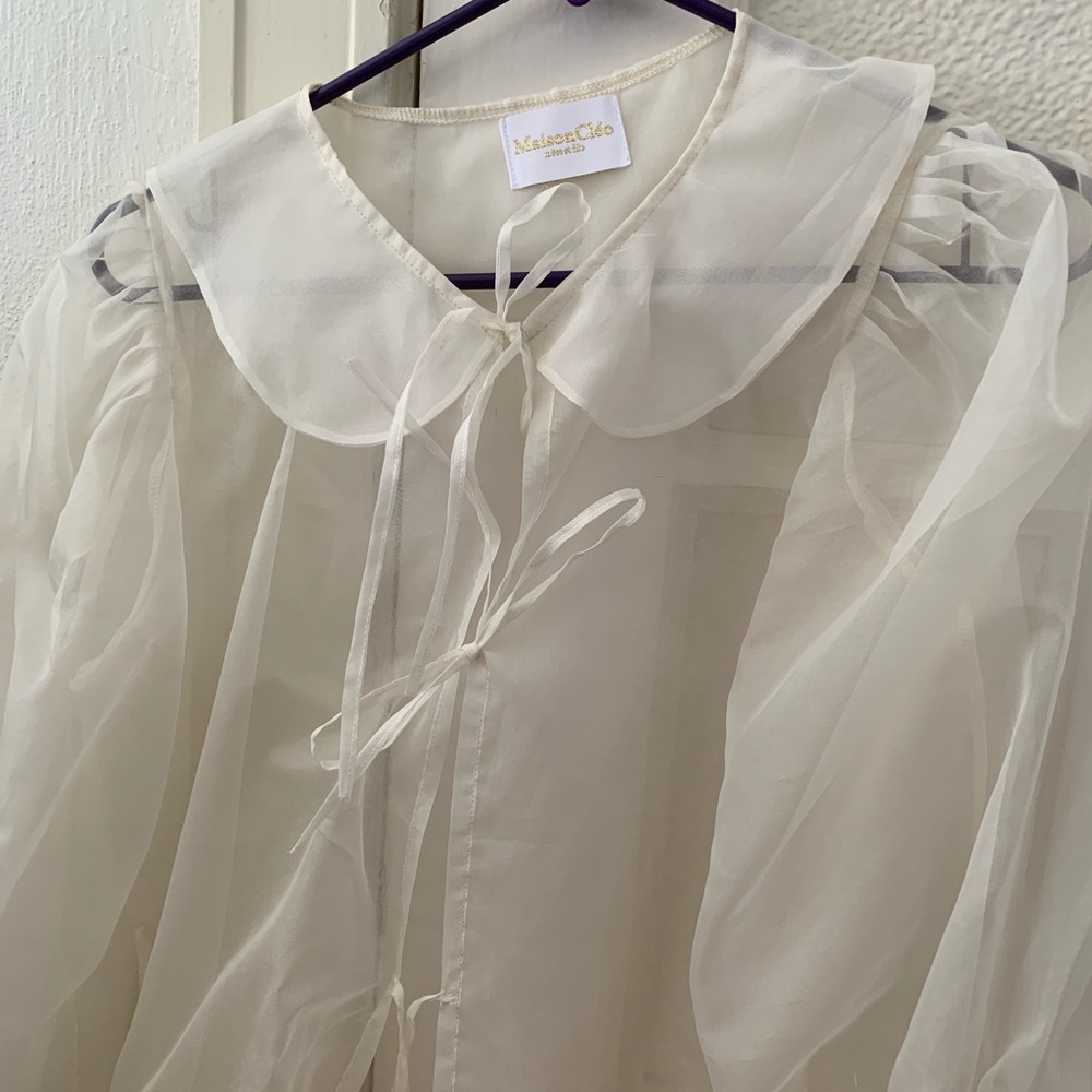 Maison Cleo “Emilie” sheer silk blouse